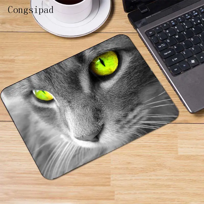 22X18CM Congsipad кошачьи глаза контроль скорости коврик для мыши Коврик для мыши коврик для игр или офиса животных Стильный коврик для мыши игровой прямоугольник Коврик для мыши - Цвет: 22X18CM