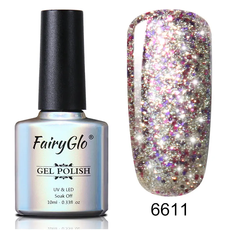 FairyGlo 10 мл Блестящий Гель-лак УФ-гель для ногтей Гибридный лак Гель-лак верхняя основа праймер краска Полупостоянный Гель-лак - Цвет: FXJ6611