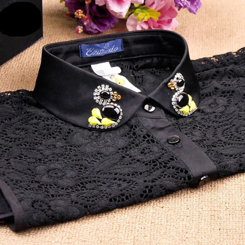 Новая женская модная кружевная рубашка с воротником |