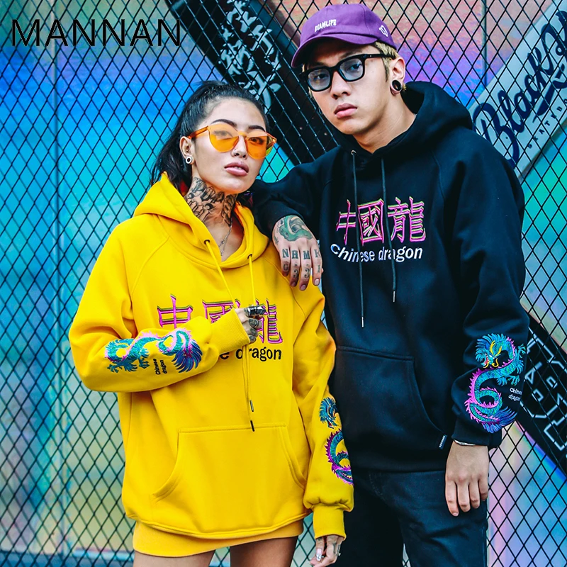 MANNAN Мужская Толстовка толстовки уличная краска Chiese Dragon, Off White хип хоп Повседневная хлопковая off white