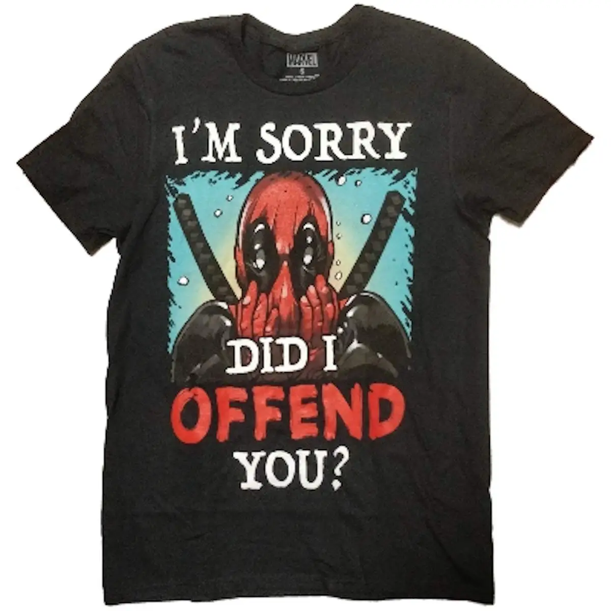 Мужская футболка Marvel Deadpool I'm Sorry Did I Offend You, черная летняя новая Мужская хлопковая футболка, топ, футболка, высокое качество