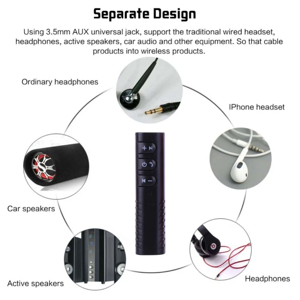 Беспроводной Bluetooth-приемник EDAL + белый наушник Автомобильный громкой связи 3 5 мм
