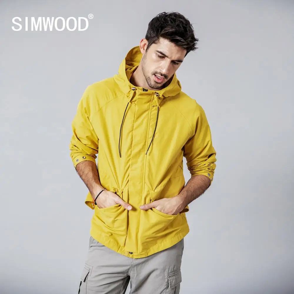 Мужская куртка с капюшоном SIMWOOD, модная повседневная ветровка, брендовая одежда высокого качества, новая модель 190081 на осень