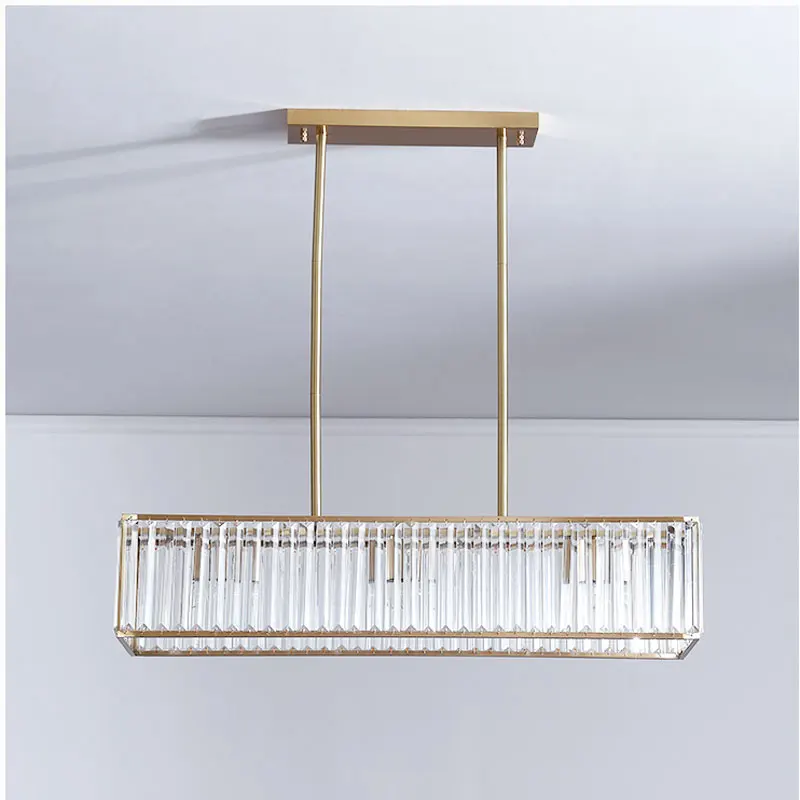 crystal pendant light lamp luxury rectangle led indoor lighting long rectangular lamps and lanterns home furnishing decoration | Лампы и