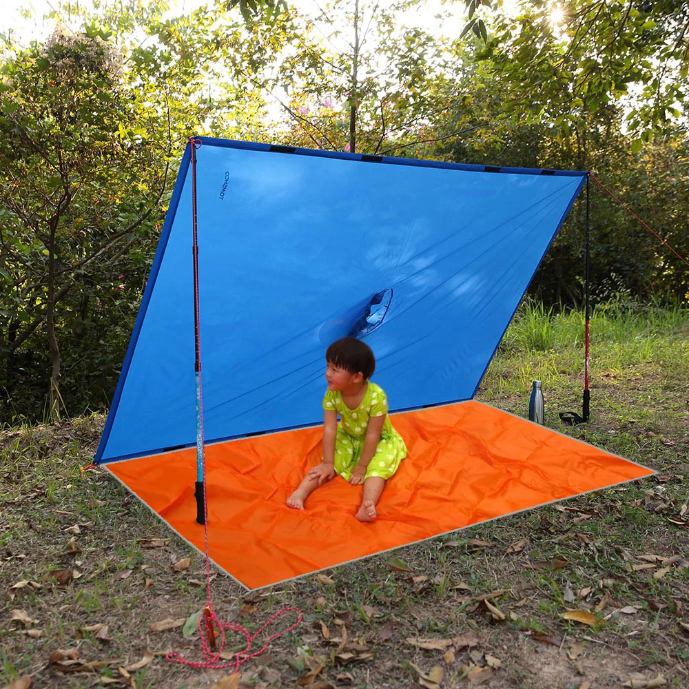 TOMSHOO Cycling Rain Cover Outdoor Tool Multifunctional Lightweight Camouflage Hood Hiking Poncho Camping Tent Mat | Спорт и