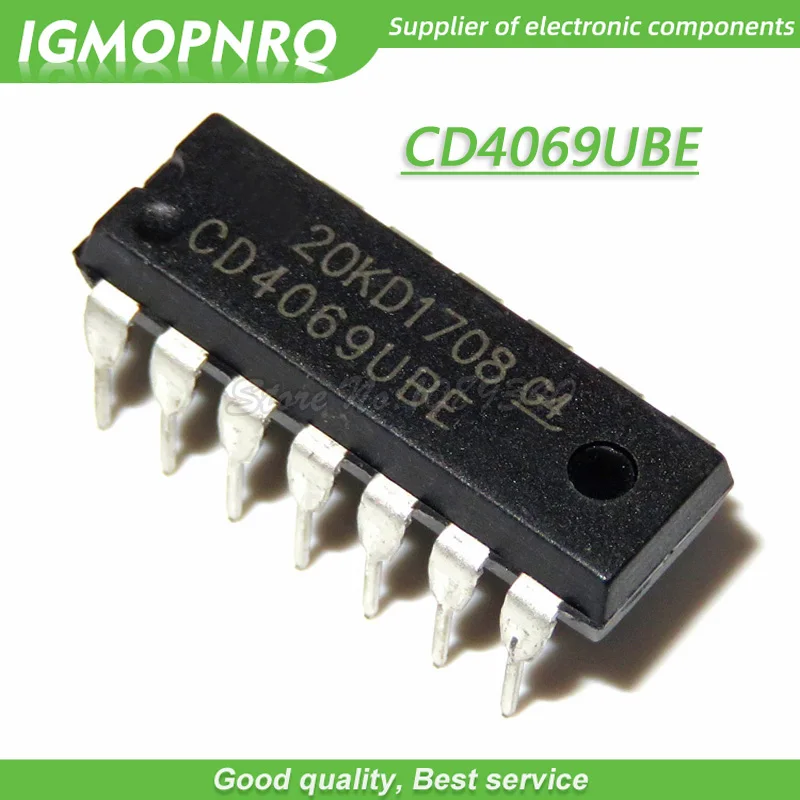 

10 шт./лот, новый оригинальный шестигранный инвертор CD4069 CD4069UBE DIP-14