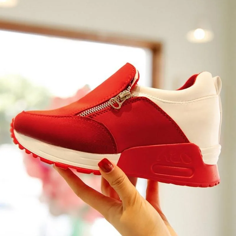 Coolcept/Женская Вулканизированная обувь модные кроссовки на молнии повседневная