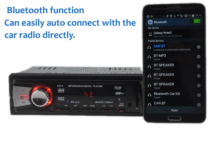 Автомагнитола 12 В стерео-система с FM-радио mp3-плеером встроенным Bluetooth USB SD MMC