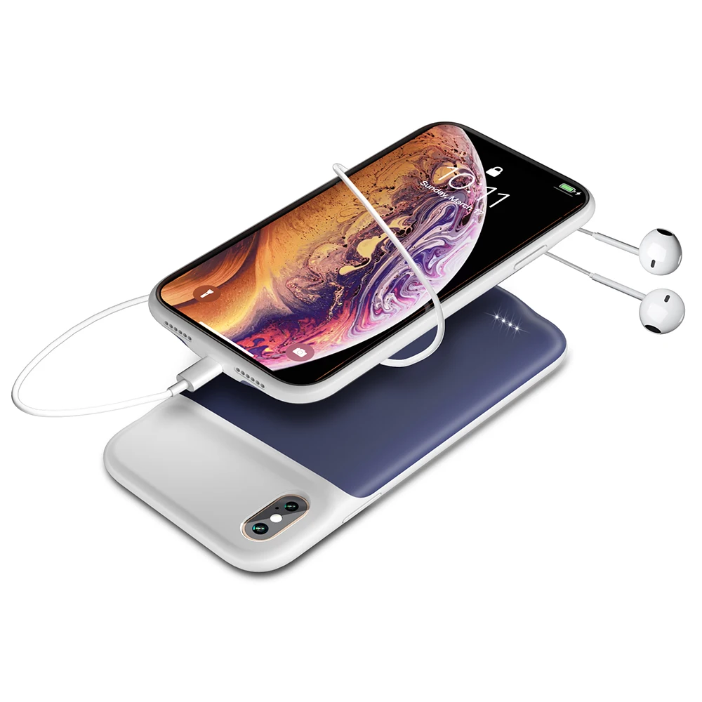 Чехол для аккумулятора XGODY 6500 мАч iphone X XS XMAX тонкий чехол зарядки внешний