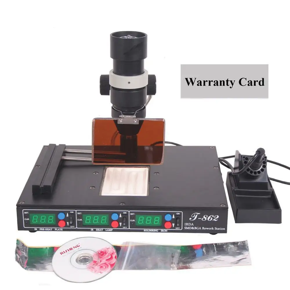 T862 REWORK STATION USES AN INFRARED SOURCE AND OPTICS SOLDERING TECHNOLOGY HIGH QUALITY |