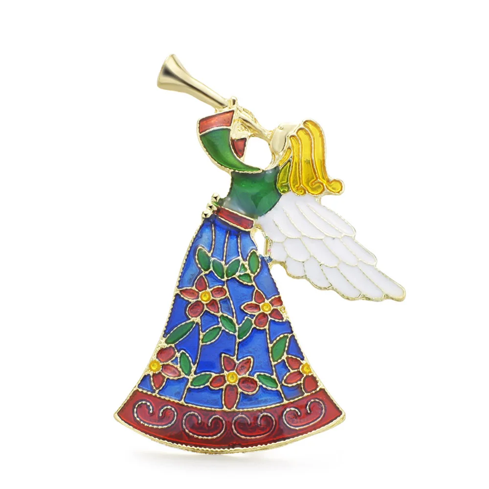 Angel Wings Brooches Music Colorful Enamel Flower Dress Brooch Pin for Women Jewelry Accessories Gifts DZ066 | Украшения и