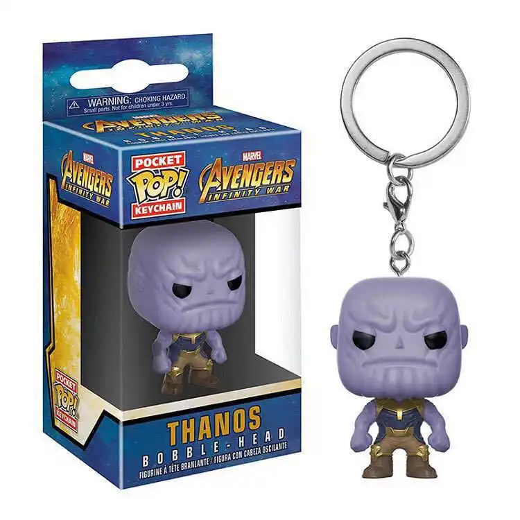 BOX Funko POP Мстители: Endgame Халк Железный человек танос видение капитан Марвел Тор Локи рифленые фигурки брелок игрушки для детей - Цвет: BOX