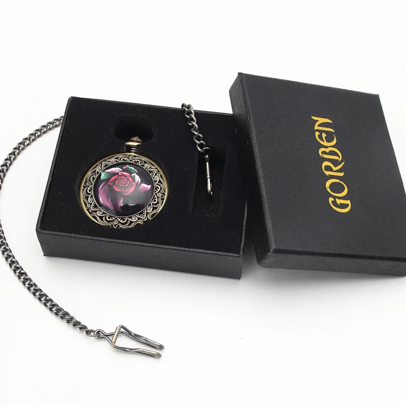 Винтажные Модные кварцевые карманные часы женские красивые с цветком полые