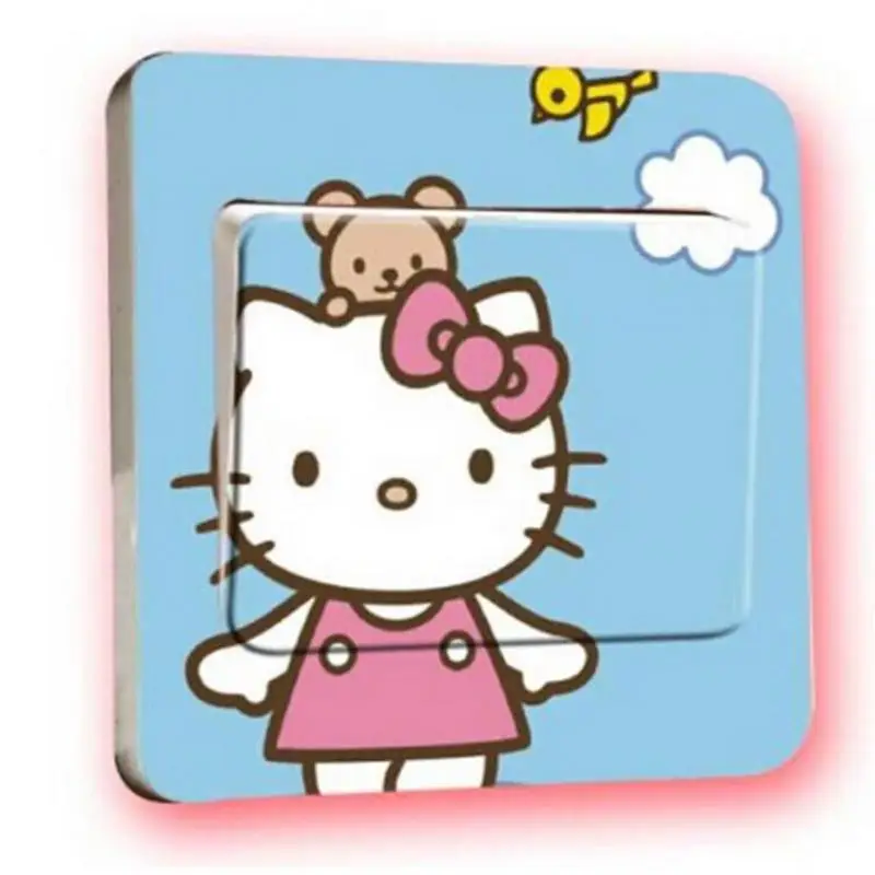 2 шт Новый список мультфильм Hello Kitty переключатель розетка наклейки украшенные