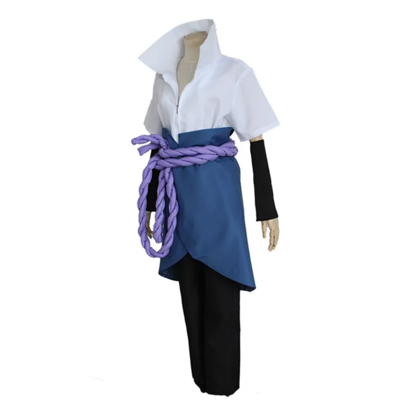 Uchiha Sasuke костюмы для косплея Аниме Наруто Shippuden одежда (Блейзер + брюки поясная