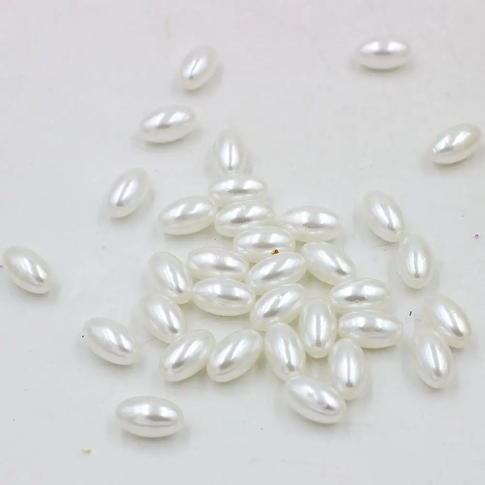 white 100pcs 8x11 мм 100 шт многоцветные бусины в форме риса/яиц, имитация жемчуга, украшения для рукоделия, браслеты, изготовление ювелирных ожерелий - Цвет: white 100pcs