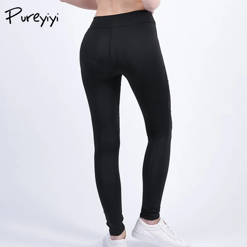 Pureyiyi Леггинсы для женщин женский черный Фитнес леггинсы Mujer спортивных