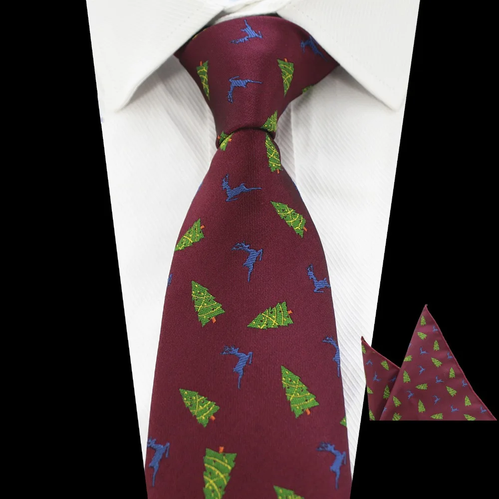 RBOCOTT 2 шт мужской Рождественский Галстук Набор Мода и Новинка зеленый красный
