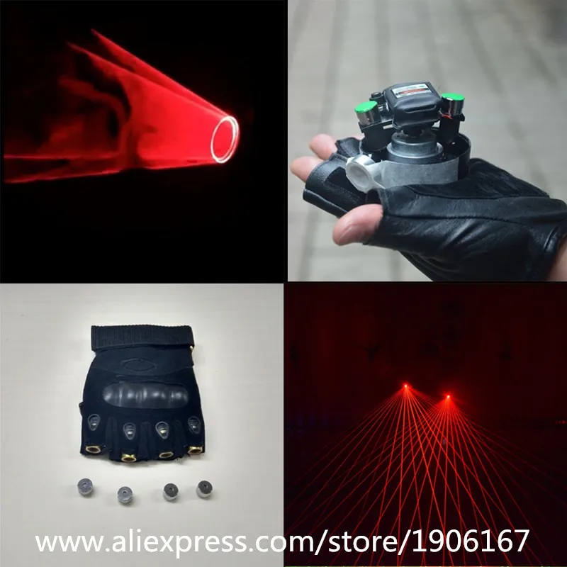 Красные перчатки Vortex Laserman лазерные для танцев 6 шт.|dj cd|gloves showdj |