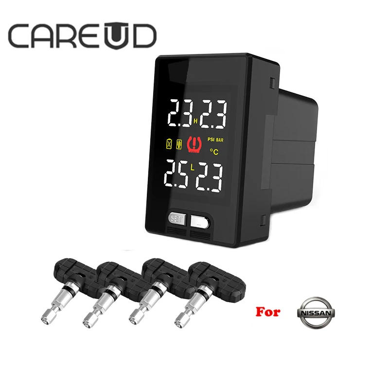 Система контроля давления в шинах CAREUD TPMS U912 для Nissan 4 встроенных датчика система