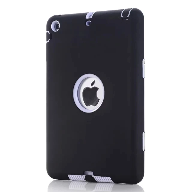 Black White Для iPad Mini 1/2/3 retina чехол 3 in1 анти-скольжения гибридный защитный Heavy Duty Прочный противоударный сопротивления Обложка для iPad мини - Цвет: Black White