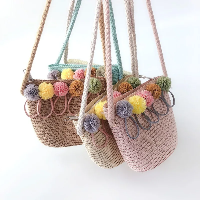 

Mini Casual Summer Straw Cross-body bag purses Handbag Messenger bag Cute Children girls Shoulder bag