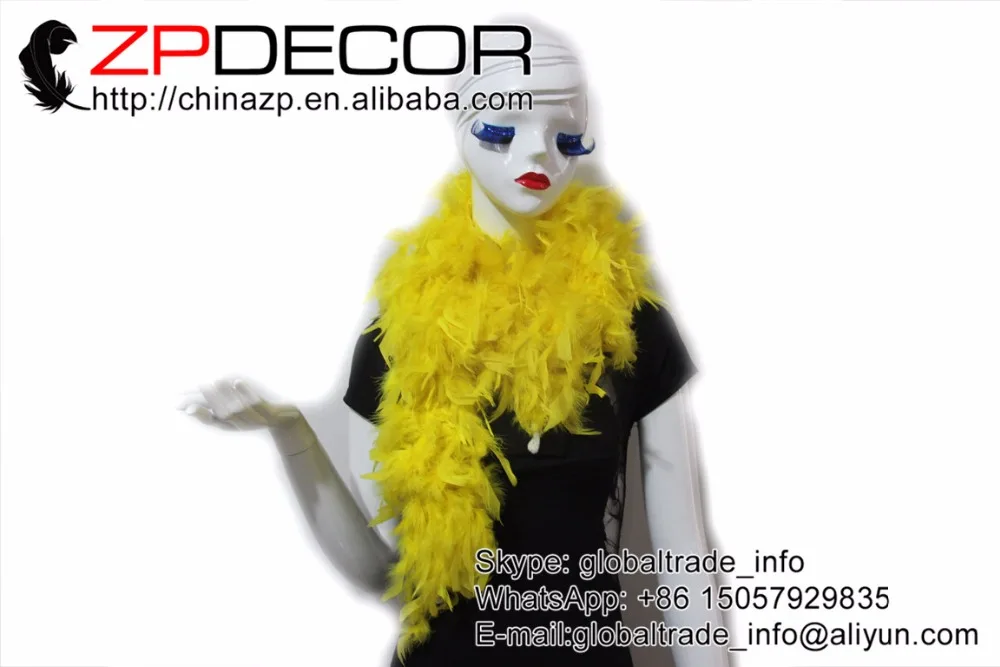 ZPDECOR перо 2 ярдов/партия 80 г пушистое и красивое боа желтое Chandelle товары Вечерние |
