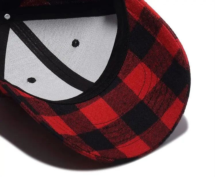 Бейсбольные кепки для мужчин клетчатые хлопковые Bone Gorras крутые Check Snapback