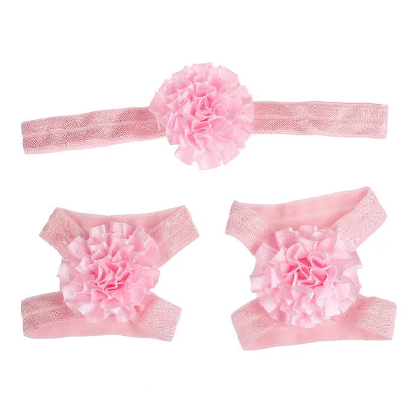 Популярные разноцветные сандалии босички с цветами + повязка на голову комплект