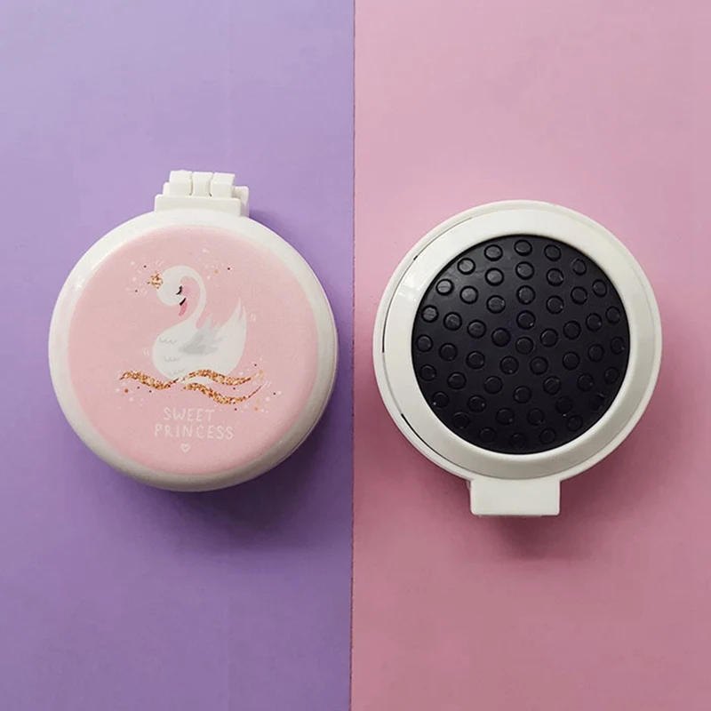 pink1 1 шт., хлопковая расческа для макияжа, щетка для волос, инструмент для укладки, портативная складная Мини-расческа, подушка безопасности, Массажная круглая щетка для волос для путешествий с зеркалом - Цвет: pink1