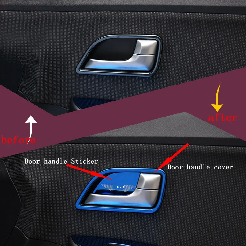 4 шт./лот дверь автомобиля внутренняя ручка Крышка чаша Наклейка украшения внутри