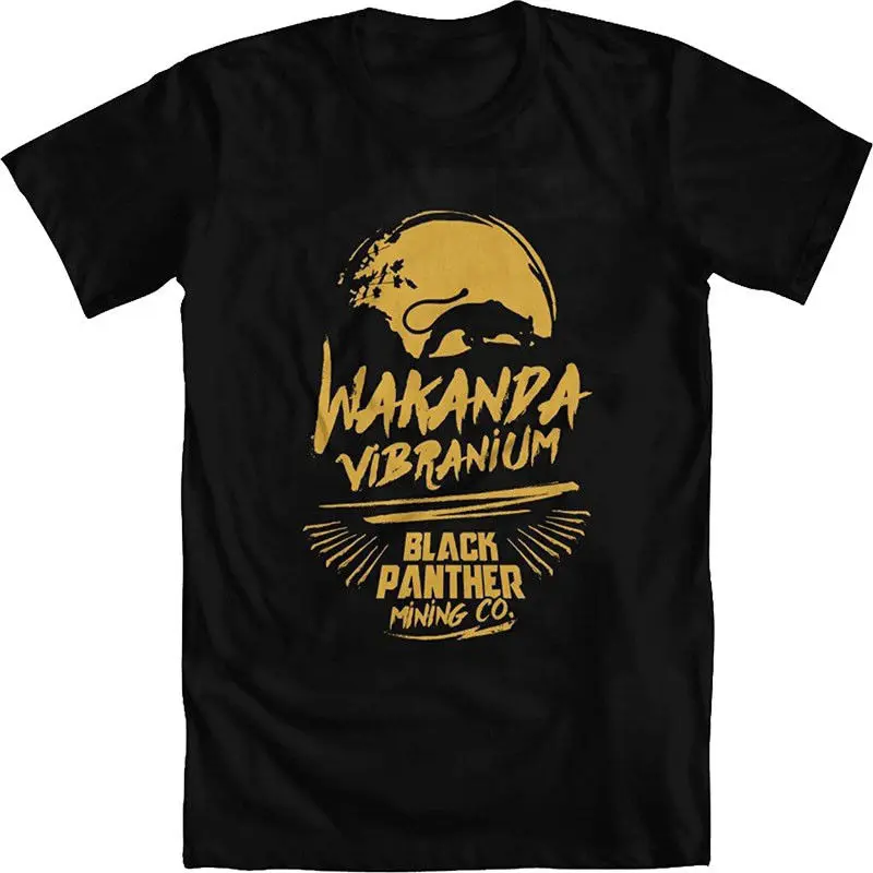 Новый Для мужчин s Черная пантера вибраниум добыча хлопковые футболки с