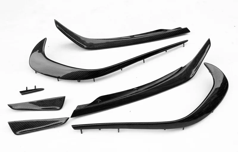 Car-styling For Mercedes Benz A-Class W176 16-17 Carbon Fiber Front Bumper Canard With Lip Glossy Fibre Auto Body Kit Trim | Автомобили и