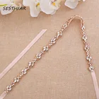 Свадебный пояс с жемчугом SESTHFAR, свадебный пояс с кристаллами цвета розового золота для невесты и подружки невесты