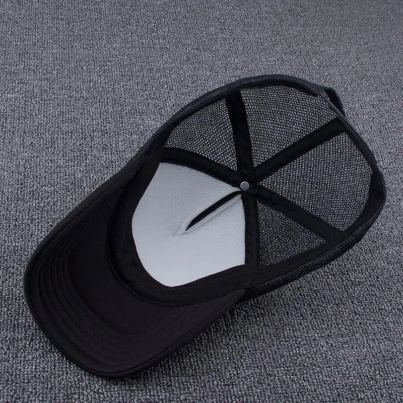 Бейсболка для мужчин и женщин однотонная Кепка в сеточку стиле хип-хоп черная 2017 |