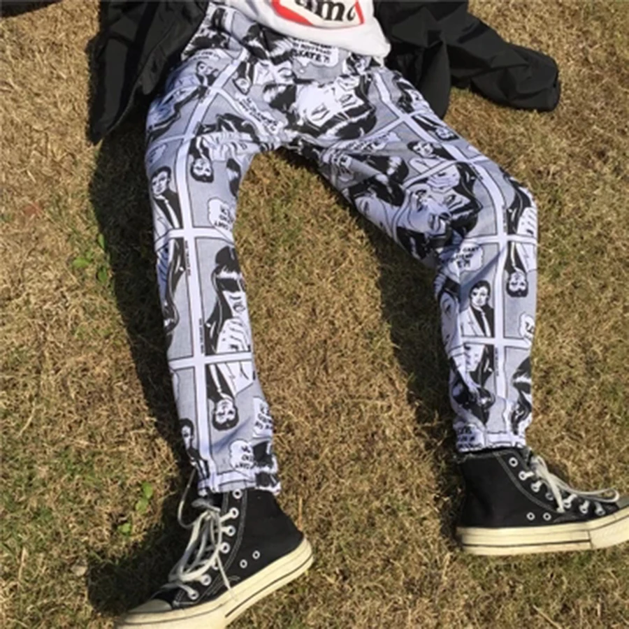 Женские штаны с высокой талией повседневные в стиле Харадзюку для осени и зимы