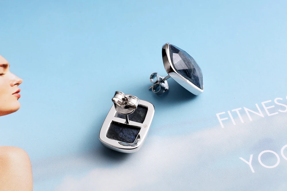 Женские серьги подвески из серебра 925 пробы с сапфирами|Серьги-подвески| |