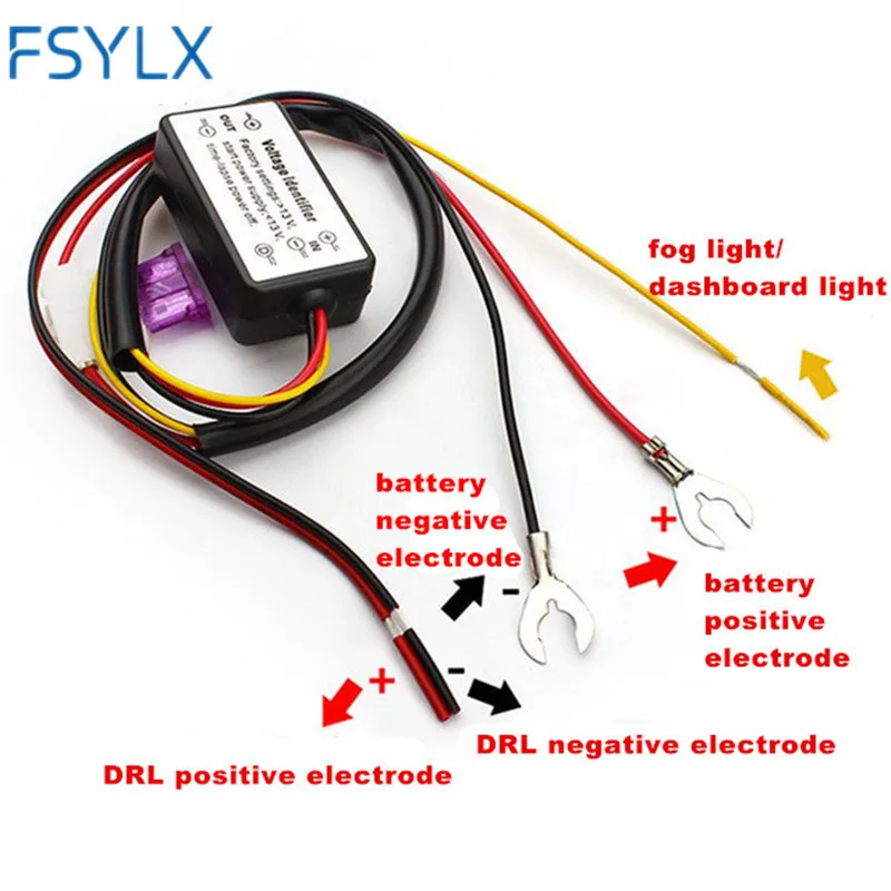 FSYLX 2 шт. светодиодный DRL контроллер жгута гнездо для дневного света авто