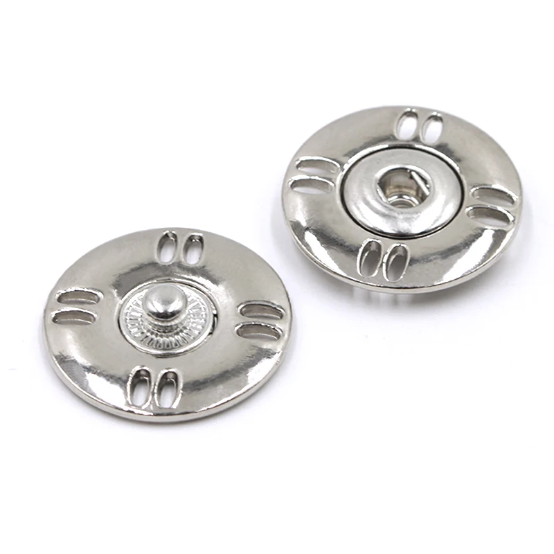 Silver Snap Button 10 шт. металлические кнопки Швейные аксессуары Высокое качество 18 мм 20 мм 25 мм Металлические Кнопки Женское пальто одежда кнопка - Цвет: Silver Snap Button