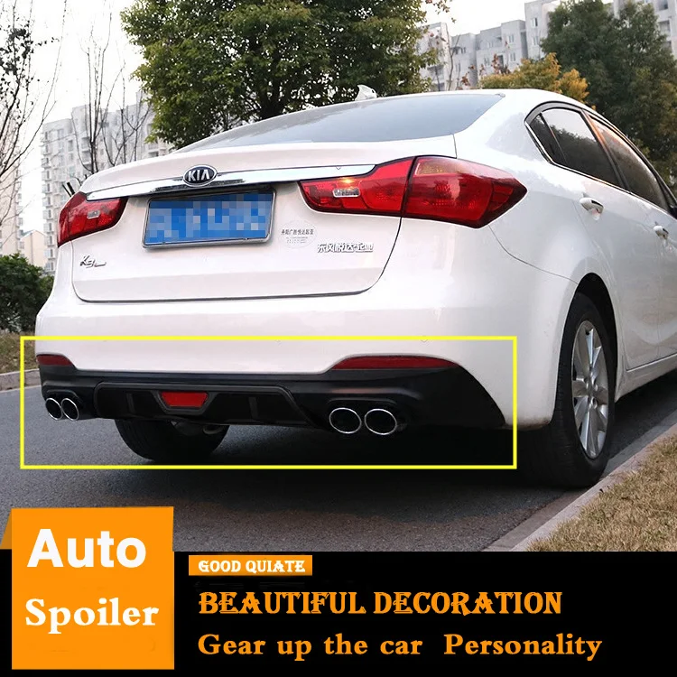 Для 2013- KIA K3 Forte диффузор заднего бампера защитные бамперы для Forte K3 обвес бампера задний спойлер