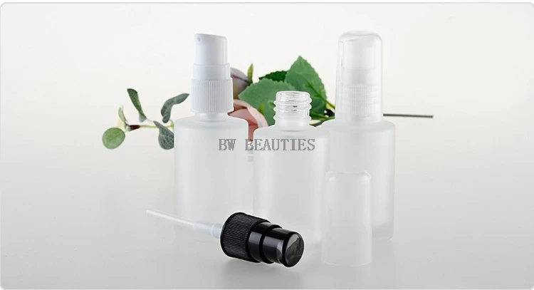 

300pcs 30ml Frosted Glass bottle With Press Pump LID Empty Glass Lotion Bottle Cosmetic Packaging 1 Ounce Glass