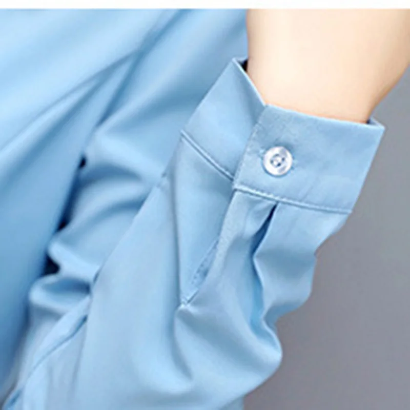 Черная женская шифоновая блузка с кружевным декором большие размеры S 3XL стоячий