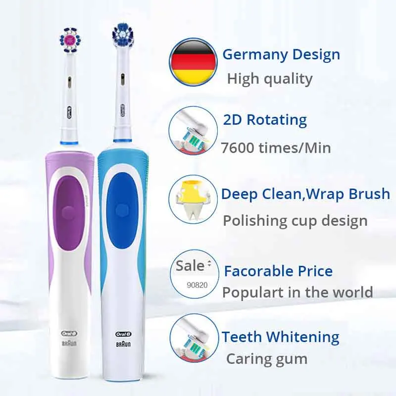 Oral B 2D Электрический Зубная щётка аккумуляторная для взрослых на каждый день зубы