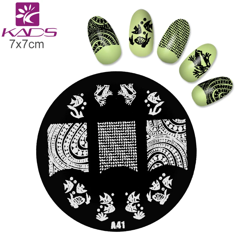 KADS A41 Новая Рыба Ногтей Штамп Польский Штамповки Плиты Штамповка Nail Art Маникюр