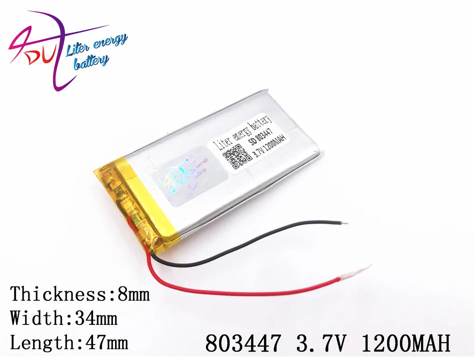 3 7 V 1200 mAH [803447] PLIB полимерная литий-ионная/литий-ионный аккумулятор для gps mp3 mp4 mp5 dvd
