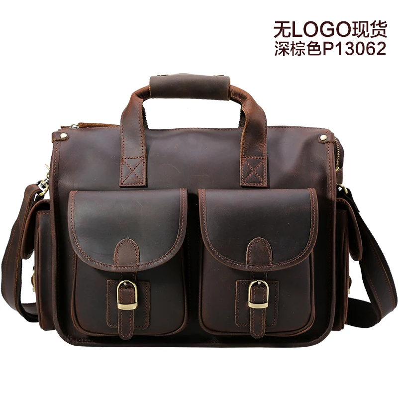 

Crazy Horse leather bag man 2017 Cow Genuine Leather Messenger Bags Men Travel Business Shoulder Bag for Man Masculina