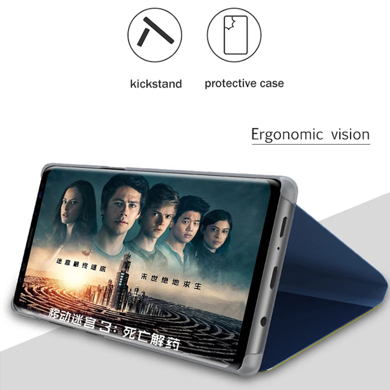 Новый NeLuxury Clear View зеркальный Чехол С Откидывающейся Крышкой для samsung Galaxy A50 A40 A30 A20