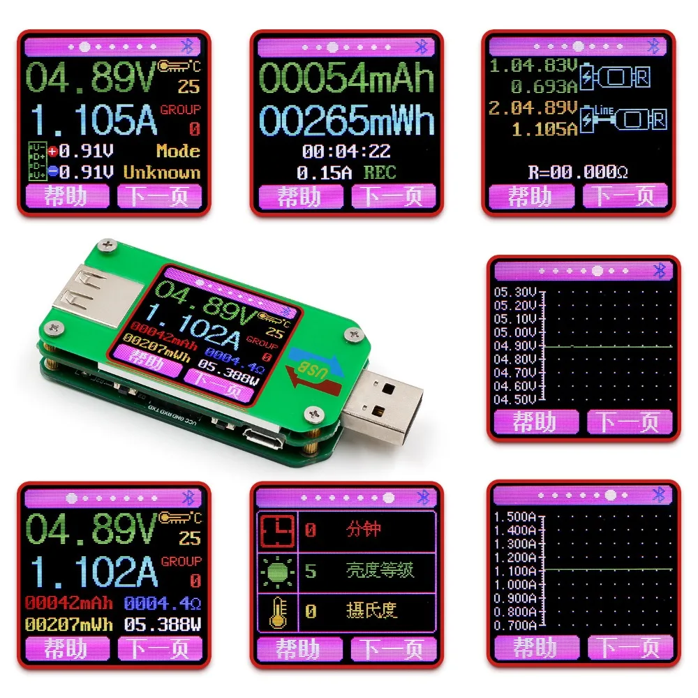 UM24 UM24C для приложения USB 2 0 ЖК дисплей Вольтметр Амперметр заряда батареи