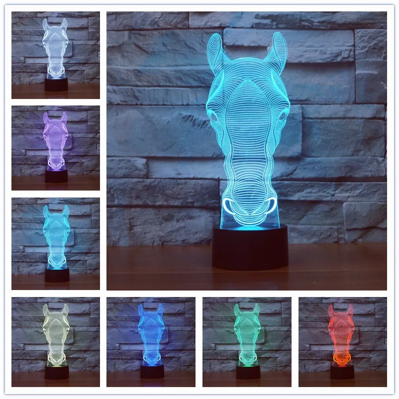 3D лошадь лампа внешний аккумулятор Led Usb 3d ночник Powerbank лампы Luminaria De Mesa Lampe|3d lamp|night