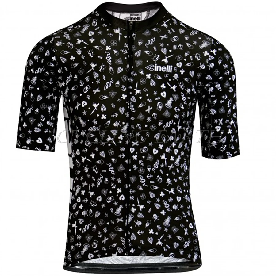Jersey CINELLI Cycling Clothes Set Short sleeve Jersey and bib shorts Kit Summer Men bike clothing MTB Ropa Ciclismo clothing#8 - Цвет: Jersey